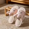 Pantuflas de Lino con Oso de Dibujos Animados para Mujer, Otoño 2026 Nuevo Interior Antideslizante Transpirable Duradero Suela Suave Pantuflas para el Hogar para Hombre