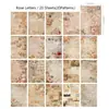 Pacote Misto de Papel para Material de Diário Vintage Transfronteiriço, 20 Folhas de Papel de Fundo, Papel para Material de Scrapbooking de Diário Estilo Ins