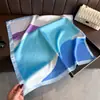 Bufanda de Seda de Moda Estilo Coreano con Estampado Ins, Chal de Alta Gama, Bufanda para el Cuello con Protección Solar, Pañuelo Cuadrado Pequeño, Pañuelo para la Cabeza, Bufanda para Mujer