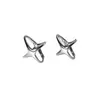 Pendientes de Estrella de Cuatro Puntas para Mujer, Modernos, Sencillos, de Alta Gama, Pendientes Redondos Geométricos, a la Moda, Versátiles, Creativos, Pendientes Brillantes