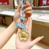 Llavero Flor de Dinero de Oro Puro 999 Colgante para Bolso Regalo para Mejor Amiga Novia Regalos al por Mayor Pequeños Regalos de Oro
