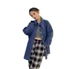 Foto Real de Chaqueta Camisa de Mezclilla Suave Nueva, de Capas, Estilo Coreano, Versátil, Ajuste Holgado, Material Grueso, Disponible en Azul, Otros Estilos Europeos y Americanos
