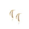 Pendientes coreanos elegantes y sencillos con forma de arco de circonita y aguja de plata s925, de oro de 14 quilates que preserva el color, accesorios para pendientes DIY.