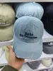 Gorra de Béisbol Azul Desgastada Estilo Retro Americano Nueva Llegada Primavera para Mujer Versátil Ampliada Profundizada Bordado de Letras Agujero Gorra de Pato