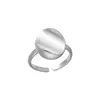 Anillo Irregular Ovalado Mate de Plata s925 para Mujer Simple Lujo Ligero Moderno Sensación de Alta Gama Anillo Abierto Ajustable 5297A