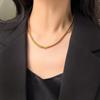 Collar de Serpiente de Acero de Titanio Electrochapado Bicolor Minimalista Corto Combinable Personalizado Supertextura Cadena Clavícula Transfronterizo Europa y América