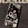 Estilo Escuro Kuromi kt Gato Maçã 15promax Capa de Celular iPhone14 Concha Espacial 13 Transparente 12 Tudo Incluído