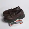 Mocasines de Suela Gruesa para Mujer Estilo Británico Hebilla Metálica Zapatos Pequeños de Cuero Suela de Plataforma Retro Slip-on Versátiles Transfronterizos Planos