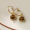 Elegante retro Maillard Tiger Eye brincos de pedra personalidade nicho brincos irregulares Moda Net vermelho brincos da moda