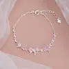 Nuevo Pulsera de Amor con Lazo para Mujer, Estilo Coreano Lujo Ligero Diseño de Nicho, Pulsera de Corazón de Circonita Rosa de Gama Alta para Novia