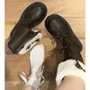 Botas largas de mujer estilo francés, gruesas y con suela gruesa, forradas de polar, color café, adelgazantes, nuevas botas vintage Otoño-Invierno 2026 para mujeres bajitas