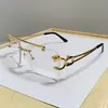 Gafas de sol de lujo de estilo nuevo transfronterizas europeas y americanas con cabeza de leopardo para mujer, Gafas de sol sin montura cuadradas con doble puente de metal para hombre