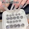 Decoração de Nail Art Bola de Diamante Cintilante com Zircônia Rosa e Padrão de Rosa Octogonal, um Novo Acessório de Unha Tendência