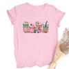 Camisa Navideña Rosa Retro para Mujer Camisa Vintage de Vacaciones