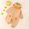 Ropa de Otoño para Bebé Nuevo Mono con Capucha de Dibujos Animados de Manga Larga para Bebés Niños y Niñas Traje de Gateo de Doble Capa para Salidas de Recién Nacidos
