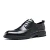 Zapatos casuales de cuero para hombre, nuevo modelo 2026, zapatos derby formales de negocios de cuero genuino, zapatos brogue para hombre, zapatos de boda para novio