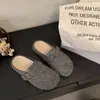 Sandalias retro de lana sin cordones para mujer, nuevo estilo otoño/invierno 2026, zapatos Birkenstock de fieltro gris con suela gruesa