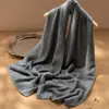 100% Cachemir Puro Unisex Color Sólido Versátil Moda Elegante Cálido Bufanda Chal Doble Uso Otoño Invierno Modelo Nuevo