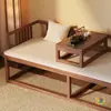 Nuevo Juego de Cama Luohan de Madera Maciza de Nogal Estilo Chino para Uso Doméstico en la Sala de Estar, con Estética Estilo Song, Lujo Ligero Minimalista y un Sofá Inspirado en Zen