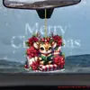 Nuevo Colgante Festivo de Ciervo Lindo de Navidad Colgante Plano Acrílico Transfronterizo Decoración para el Interior del Coche Espejo Retrovisor