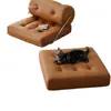 Sofá individual, sala de estar de apartamento pequeño, sofá cama estilo bloque, plegable, doble propósito, color crema, modular, sofá perezoso