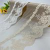 13.5cm albaricoque blanco hilo de algodón malla flor bordado Lolita accesorios para el cabello material para tocado accesorios para joyería DIY