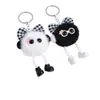 Colgante de lazo con estampado de leopardo transfronterizo, pompón pequeño, llavero de muñeco de dibujos animados para bolso y coche, abalorio exquisito para bolso