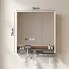 Gabinete de Baño de Madera Maciza Estilo Medieval con Cajones Dobles y Amplio Espacio de Almacenamiento, Lavabo Cerámico Integrado