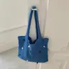 Estilo Bosque Literario y Artístico Estilo Perezoso Bolso Tejido Calado Nuevo Moda Otoño Bolso de Hombro Tejido a Mano Bolso Tote