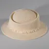 Sombrero de Paja Plano de Verano Estilo Francés con Perlas para Mujer, Sombrilla para Exteriores, Protección Solar, Tejido Transpirable Estilo Elegante Sombrero de Playa