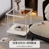 Mesa auxiliar de lujo ligero, mueble lateral de sofá simple, mesa de café de oficina, mesa pequeña para sala de estar, mesa de rincón para espacios estrechos, mesita de noche con un toque de alta gama