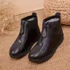 Zapatos de Algodón para Mujer Invierno Más Terciopelo Mediana Edad y Mayores Botas de Algodón de Media Caña para Mujer Engrosados Cálidos Zapatos de Algodón Antideslizantes Impermeables Invierno Mamá Zapatos de Algodón