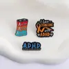 Serie de Broches Transfronterizos de Nueva Hiperactividad para TDAH Letras Creativas de Dibujos Animados Pines Metálicos Insignia Pin Venta al por Mayor