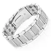 Pulseira Magnética Amazon Cross Cobre Antigo Vermelho Três Fileiras Fecho Dobrável Eletrodepositado Escovado Pulseira Liga de Zinco Joias Masculinas
