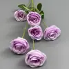 Flor Artificial Exquisita de Rosa de un Solo Tallo con 6 Cabezas Transfronteriza para Decoración de Salón de Bodas, Arreglo Floral, Ramo, Decoración de Fondo, Flor Artificial
