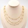Colar de corrente de três camadas com contas espaçadoras design simples colar empilhável versátil corrente para clavícula de aço titânio dourado