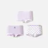 Cueca Boxer Infantil Feminina Balabala, Shorts Infantil, Tamanhos Médio e Grande para Crianças Bebês, Elástico, Respirável, Antibacteriano, Fofo, Pacote com Três