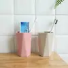 Set de Vasos para Cepillo de Dientes y Enjuague Bucal Rombo de Paja de Trigo para Hogar Pareja Taza Creativa Simple Escandinava