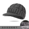 Gorra de ala corta para hombre transfronteriza, invierno, personas de mediana edad y mayores, forrada de forro polar, engrosada, cálida, gorro de punto de lana retorcida