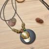 Estilo Étnico Vintage Todo Combinable Algodón y Lino Ropa Decoración Accesorios Cuerda Encerada Colgante Largo para Sombrero Cadena Multicapa para Suéter
