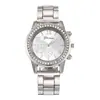 Relógio Feminino de Pulseira de Aço Geneva Popular Transfronteiriço para Meninas Moda Simples Versão Coreana Relógio com Diamantes Relógio Feminino a Quartzo
