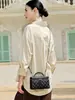 Otoño/Invierno Nuevo Cuero Genuino Estilo Coco Caviar Acolchado Cadena Lonchera Bolso de Caja de Almuerzo de Moda para un Hombro Cruzado de Hombro Portátil