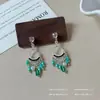 Pendientes de Borla Brillantes de Lujo Ligero Estilo Francés Pendientes de Botón Versátiles Étnicos Pesados Bohemios Pendientes de Diseño de Nicho