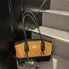 Bolso Pequeño Retro Esmerilado Transfronterizo para Mujer 2025 Nueva Moda Bolso Tote de Color Contrastante Popular Otoño e Invierno Bolso de Hombro para el Trabajo