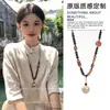 Collar de Cerámica Retro Bohemio para Mujer, Estilo Chino Nuevo, Estilo Étnico Exótico, Accesorios de Cadena Larga de Suéter de Alta Gama