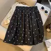 Falda Pomposa Clásica Retro de Lunares para Mujer, Nuevo Estilo de Verano, Cintura Alta, Falda de Paraguas Línea A Dulce y Holgada para Figuras Pequeñas