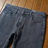 Jeans gruesos de otoño para hombre, ajuste cómodo, rectos, de sarga de algodón, simples, lavados, casuales, de negocios, pantalones de mezclilla