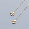 Aretes Largos de Trébol de Cuatro Hojas con Diamantes, Aretes de la Suerte de Trébol de Cuatro Hojas, Modernos y Únicos, Estilo Lujo Ligero, Aretes de Borla de Alta Gama