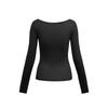 Ropa para Mujer Jie Zhan Top de Cuello Barco de Lana Tencel 26 Nuevo de Primavera Estilo Americano Ceñidor de Cintura Adelgazante Camiseta Básica de Manga Larga