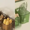 Caixa de armazenamento de parede, prateleira de cozinha sem furar, gengibre, alho, cesta de armazenamento de temperos, transparente, prática e fácil de usar